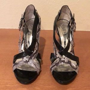 Guess leather black heels. Size 8.